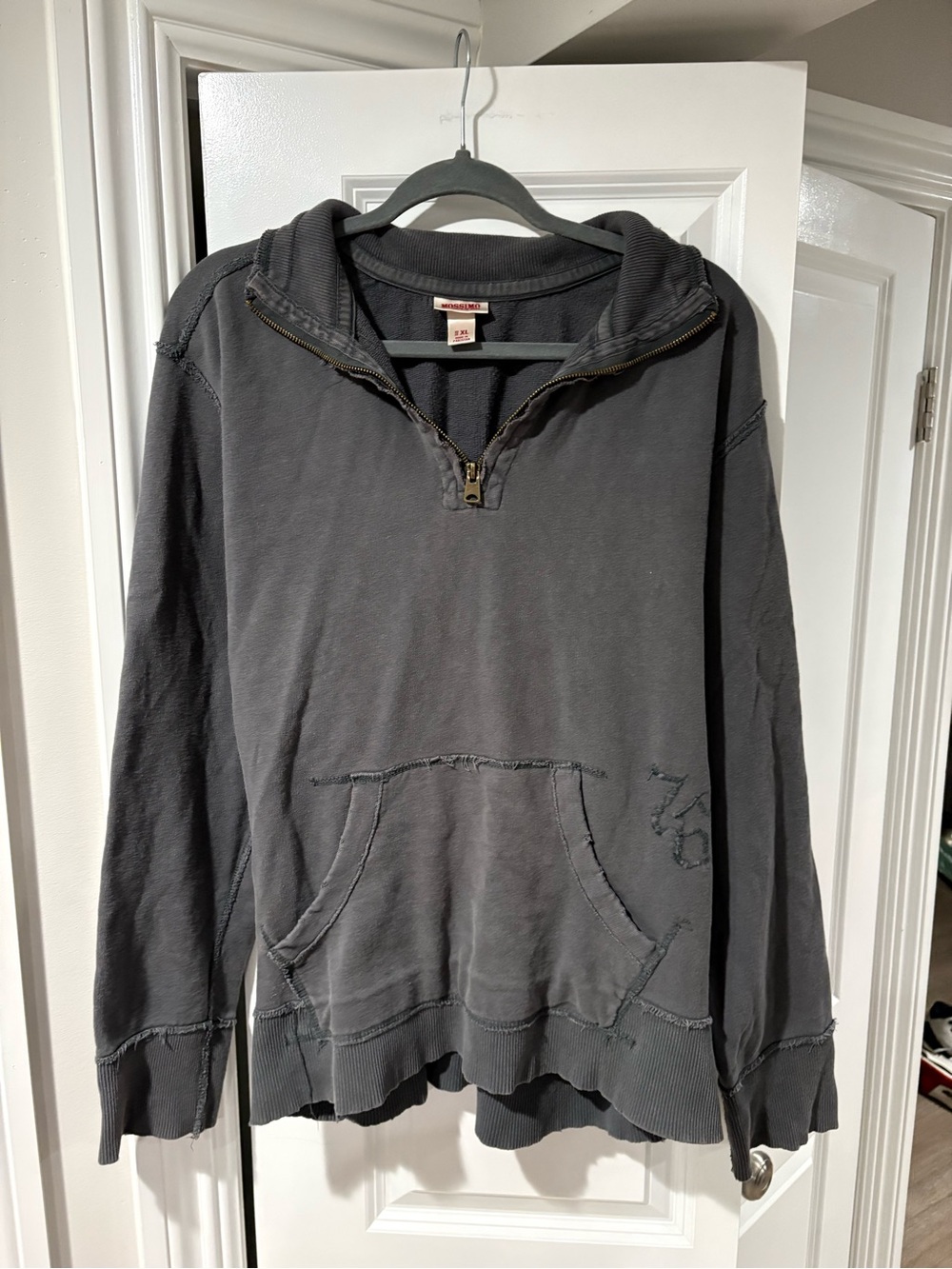 Mossimo Supply Co. Dark Charcoal Half-Zip Pullover Sweater